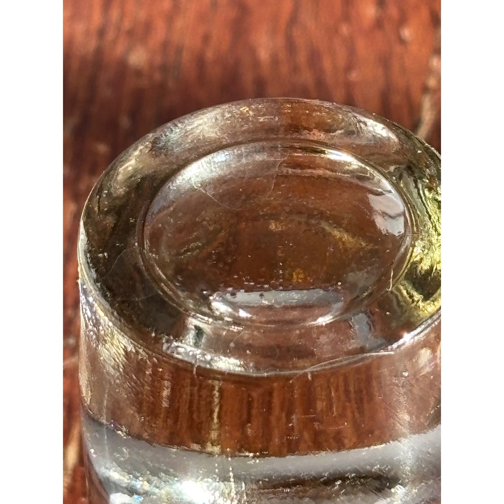 Vintage Heavy Glass Shot Glasses Set of 2 Flared Rim Clear Yellow Tint 2.75in - Picture 5 of 6